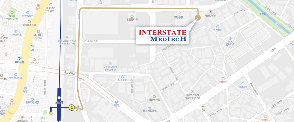 インターステートメディテック所在地 - 京畿道軍浦市